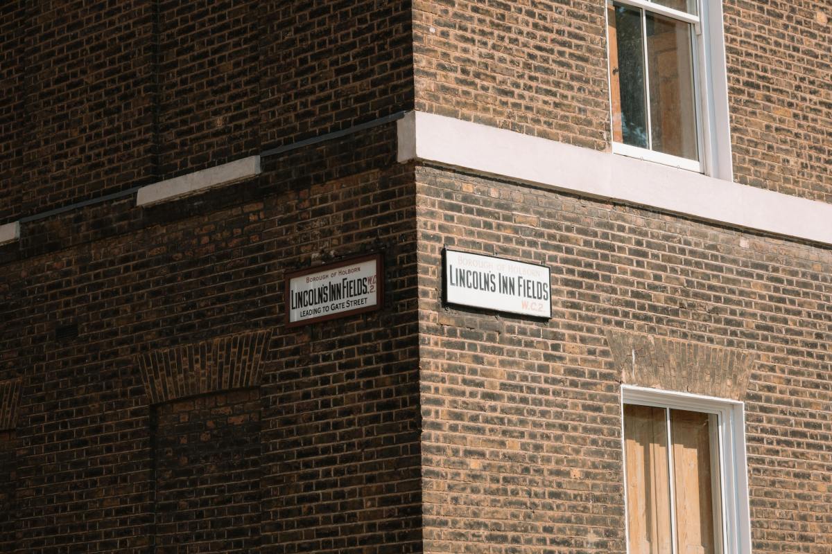 Lincoln's Inn street sign in London